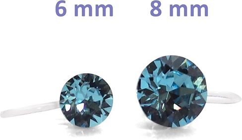 Swarovski Crystal Invisible Clip On Stud Earrings 6mm Women Fashion 8mm Miyabi Grace Light Blue Pink Red Green Black AB Purple Freshwater Pearl in Kuwait