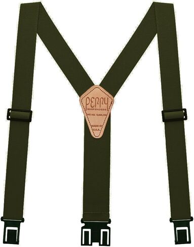 Perry Hook-On Belt Suspenders Regular - The Original - Hunter Green - 2"W x 48"L in Saudi Arabia