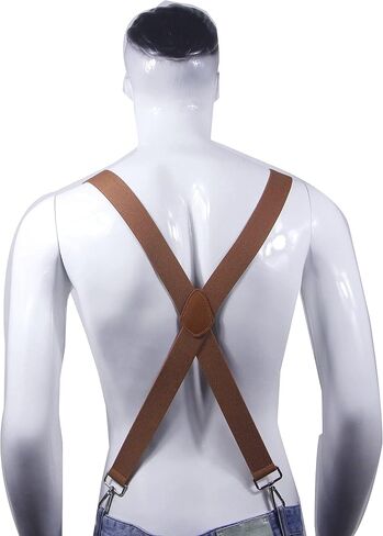 Cedrainy Suspenders For Men 1.4 Inch X Back Wide Suspender Heavy Duty Swivel Belt Loops With 4 Snap Hooks in Saudi Arabia