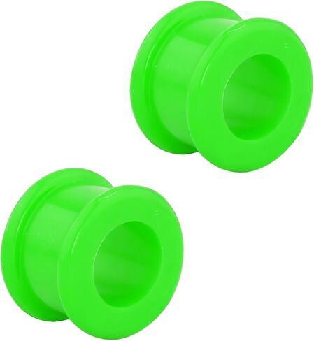 Pair 2G (6MM) GREEN SILICONE FLAT FLARE TUNNELS Double Flare Gauges Thin Soft Flexible Flesh Plugs (2pcs), Silicone, no gemstone in Saudi Arabia