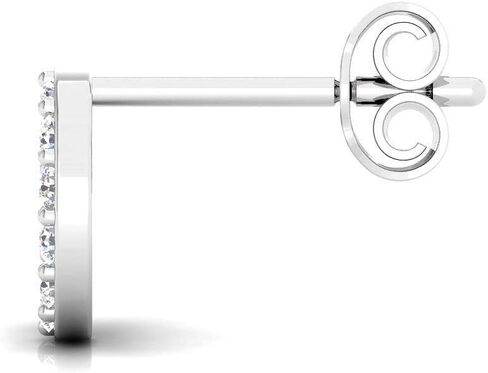 1/4 قيراط دائرة فضة استرليني مختبر نمت الماس أقراط للنساء, معدن حجر, الماس in Kuwait