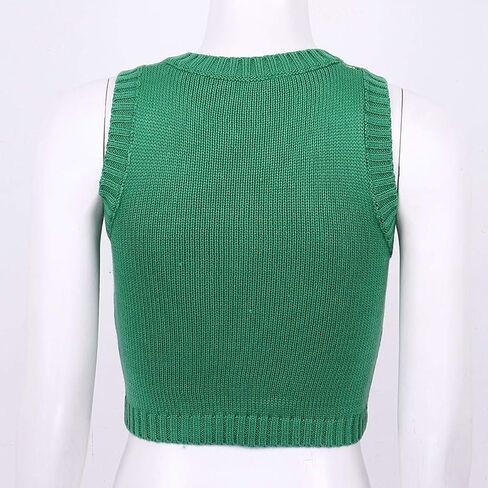 TSSOE Women's Y2K Argyle Plaid Knitted Sweater Vest V Neck 90s E-Girls Preppy England Style Knitwear Tank Tops in Saudi Arabia