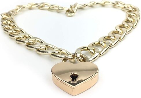 Intimate Lover Heart Chain Necklace Collar Heart Padlock Choker for Men, Women and Pet in Kuwait