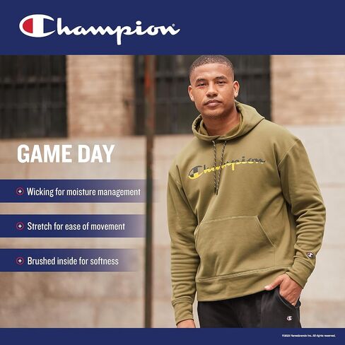 Champion Men's Hoodie, Game Day Moisture-wicking Breathable Stretch Men's Hoodie in Saudi Arabia