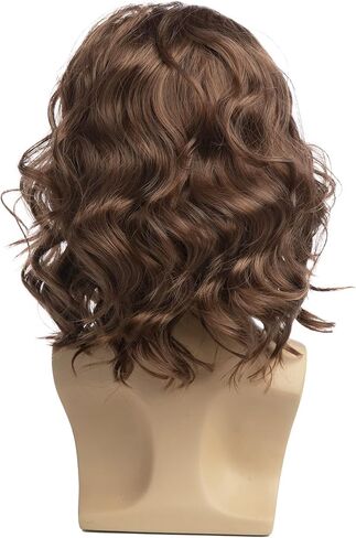 شعر مستعار للرجال من RicHyun شعر مستعار قصير مجعد بني قصير مجعد ومموج أزياء الهالوين التأثيرية للرجال الذكور in Kuwait