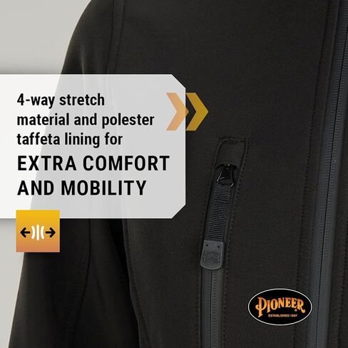 Pioneer Women’s Heated Softshell Jacket – For Winter and Cold Weather – Water Resistant - Detachable Hood and Pockets - Black in Saudi Arabia