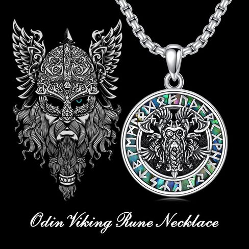 قلادة MeetMuse Viking للرجال S925 من الفضة الإسترلينية Odin/Mjolnir/Skull/Troll Cross/Wolf/Compass Rune Amulet قلادة مجوهرات نورس لعيد الميلاد وأعياد الميلاد in Kuwait