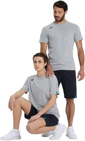ARENA Team Unisex Panel Cotton T-Shirt Short Sleeve Crew Neck Regular Fit Workout Top Men's and Women's Active Tee in Saudi Arabia