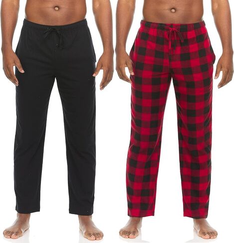 Swiss Alps Mens 2-Pack Pajama Bottoms Gift Set - Fleece Pant and Jersey Pant in Kuwait