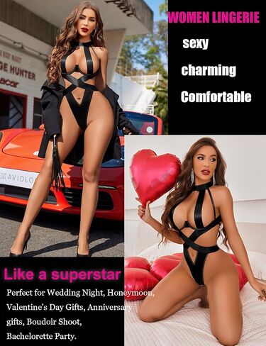 Avidlove الملابس الداخلية النسائية مثير المختنق الملابس الداخلية للنساء Strappy تيدي ينغيرييس قطعة واحدة بيبي دول صغيرة مع Underwire S-XXL in Kuwait