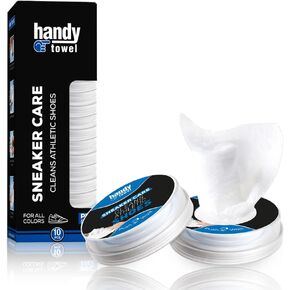 HandyTowel Shoe Wipes - Sneaker Wipes & Shoe Cleaner Wipes, Suitable For All Types Of Shoes | 100% Recyclable, Disposable, On The Go (10PCS) in Saudi Arabia