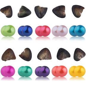 SEASAN Twins Oyster Pearls Freshwater Freshwater Culture Oysters with Twin Pearls Inside 10 قطع (7-8ملم) in Kuwait