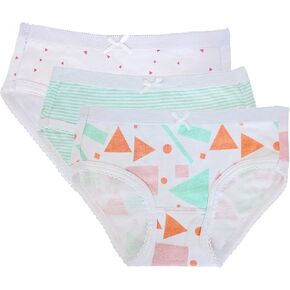 Feathers Girls Mod Print Tagless Briefs Underwear Super Soft Panties 3-Pack