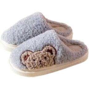 JOOMBE Slippers for Women Indoor Fluffy Cute Bunny Bears Faux Fur Lined Slide Shoes Comfy Memory Foam Fuzzy Slippers