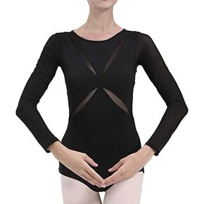 Dance Elite - Pixen - Long Sleeved Leotard for Women with X Slat design. Leotards for Women Dance Fashion in Kuwait