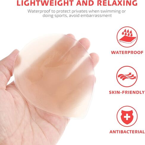 VALICLUD 2pcs Women Bikini Pads Concealer Seamless Waterproof Silicone Pad Guard Breast Pasties for Women Leggings Swimwear Activewear (As Shown) in Kuwait