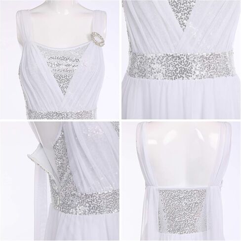 IBAKOM Lyrical Dance Costumes for Women Shiny Sequins Contemporary Dance Dress Chiffon Flowy Dance Dress in Kuwait