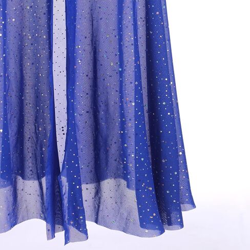 Lyrical Dance Dress for Women Shiny Sequins Mesh Dress Sleeveless Crop Top Dance Leotard Short Adult Dance Costume in Saudi Arabia
