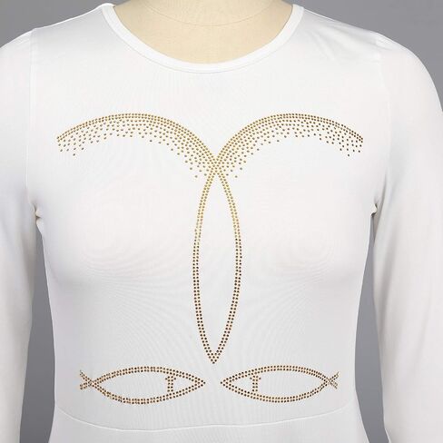 IBAKOM Womens Prom Ballroom Dance Dress Swing Party Dancewear Long Sleeve Dancing Worship Ballet Costume in Saudi Arabia