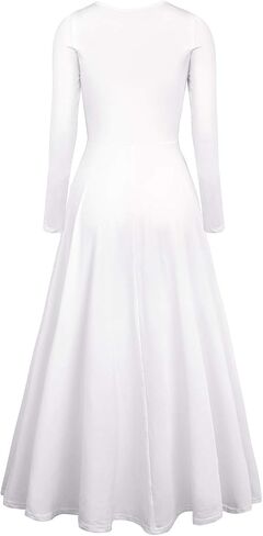 IBAKOM Womens Prom Ballroom Dance Dress Swing Party Dancewear Long Sleeve Dancing Worship Ballet Costume in Saudi Arabia