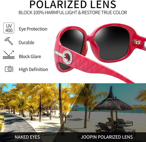 Joopin Jackie Sunglasses, Oversized Shades for Women Trendy Big Rectangle Sun Glasses Polarized UV Protection Sunnies in Kuwait