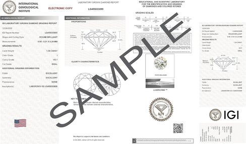 IGI Certified 1 to 2 Carat Loose Stone Lab Grown Diamond Round Shape D-E, E-F, I-J Colors VVS1-VVS2 to VS1-VS2 Clarity Single Loose Diamond cttw Round Lab Created Diamond by Diamond Wish in Saudi Arabia