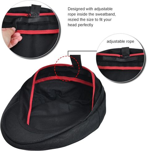 قبعة JANGOUL الرجالية من الكتان صيفية قبعة موزع الصحف قابلة للتعديل من Gatsby Golf Flat Ivy Hat in Kuwait