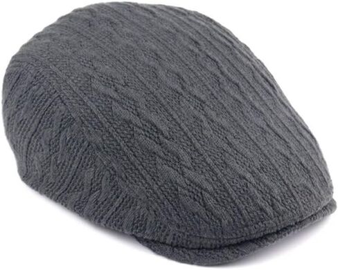 CLAPE Warm Winter Flat Scally Cap Men's Knitted Wool Cabbie Driving Duckbill Hat Ivy Gatsby Newsboy Cabbie Caps Hunting Hat in Saudi Arabia