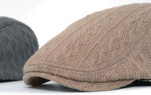 CLAPE Warm Winter Flat Scally Cap Men's Knitted Wool Cabbie Driving Duckbill Hat Ivy Gatsby Newsboy Cabbie Caps Hunting Hat in Saudi Arabia