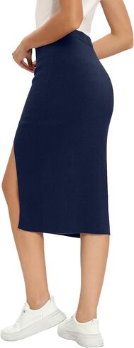 تنانير Yincro النسائية ذات الخصر العالي مع فتحة جانبية مضلعة in Kuwait