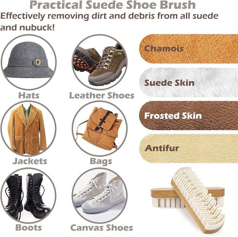 Horsehair Shoe Brush & Suede Shoe Brush,Soft Bristles Shoe Polish Brush Shoe Cleaning Brushes for Polishing,Portable Horse Hair Shine Brush for Leather Boots Handbags Coats Pans Sofa Furniture(2 PCS) in Saudi Arabia