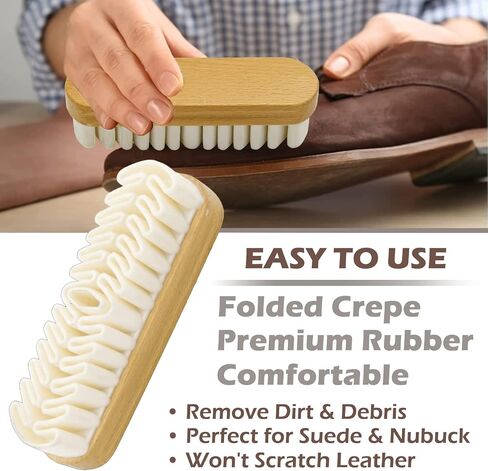 Horsehair Shoe Brush & Suede Shoe Brush,Soft Bristles Shoe Polish Brush Shoe Cleaning Brushes for Polishing,Portable Horse Hair Shine Brush for Leather Boots Handbags Coats Pans Sofa Furniture(2 PCS) in Saudi Arabia