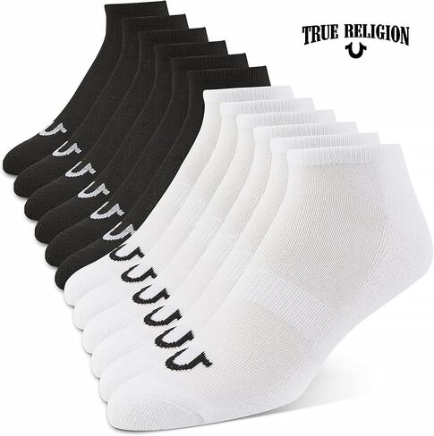 True Religion Mens Socks 6 & 12 Pairs Low Cut No Show Socks for Men Premium Athletic Men's Socks, Shoe Size 8-12, in Kuwait