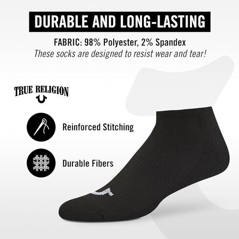 True Religion Mens Socks 6 & 12 Pairs Low Cut No Show Socks for Men Premium Athletic Men's Socks, Shoe Size 8-12, in Kuwait