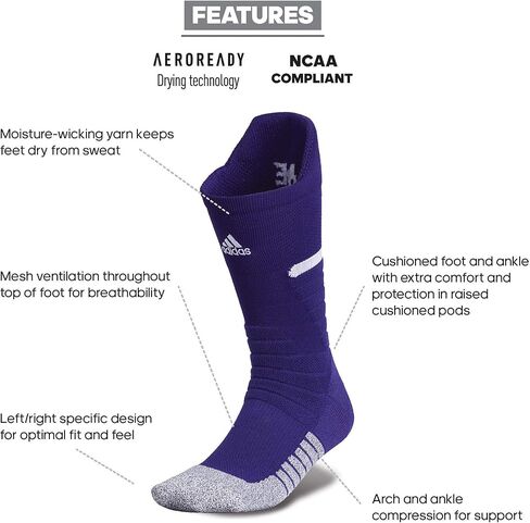 adidas Adizero Football Cushioned Crew Socks (1-Pair) in Saudi Arabia