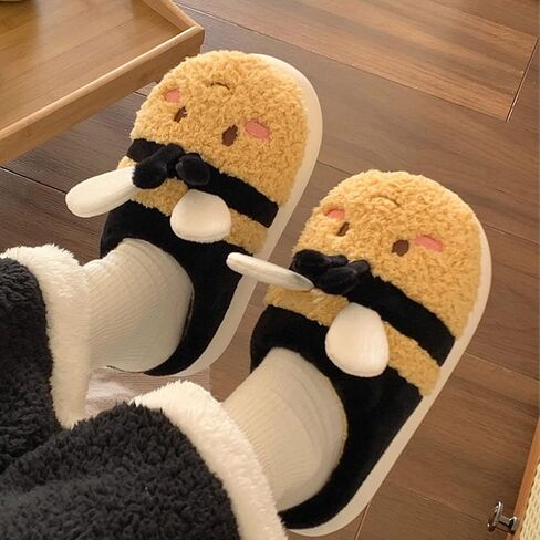 Gaolinci Cartoon Giraffe Cotton Slippers, Winter Indoor Outdoor Slippers for Women in Saudi Arabia