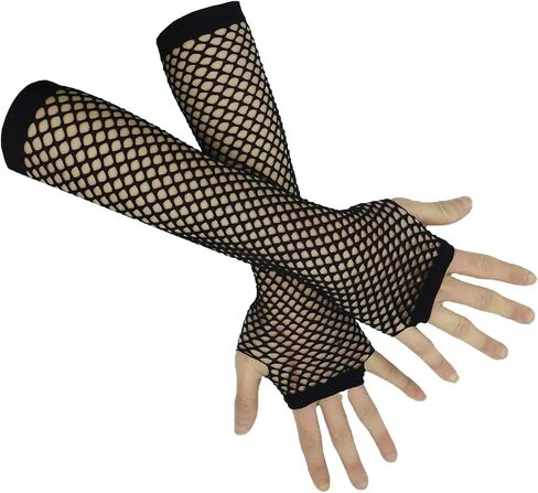 Fishnet Glove Women, Girl Nylon Fish Mesh Arm Warmers for 80s Themed Party or Punk Rock & Night Club W-N-NG2 in Saudi Arabia