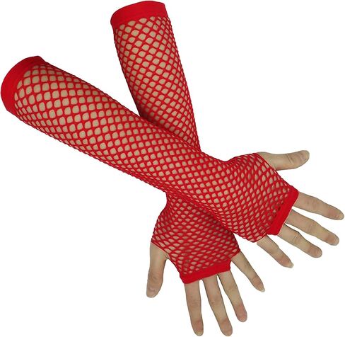 Fishnet Glove Women, Girl Nylon Fish Mesh Arm Warmers for 80s Themed Party or Punk Rock & Night Club W-N-NG2 in Saudi Arabia