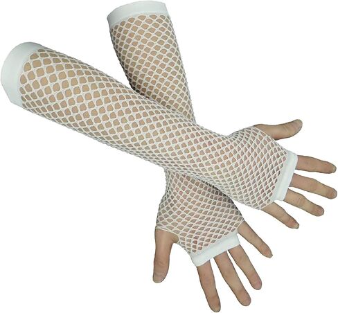 Fishnet Glove Women, Girl Nylon Fish Mesh Arm Warmers for 80s Themed Party or Punk Rock & Night Club W-N-NG2 in Saudi Arabia