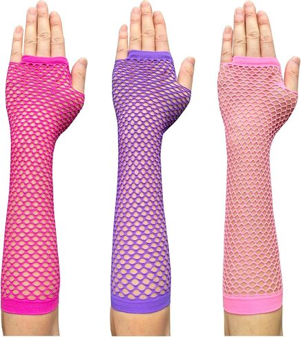 Fishnet Glove Women, Girl Nylon Fish Mesh Arm Warmers for 80s Themed Party or Punk Rock & Night Club W-N-NG2 in Saudi Arabia
