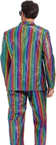 Two-Piece Men's Sequin Slim Suit 70s Disco Outfit Prom Costume for Prom Halloween Party in Saudi Arabia