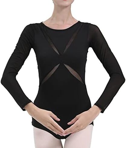 Dance Elite - Pixen - Long Sleeved Leotard for Women with X Slat design. Leotards for Women Dance Fashion in Kuwait
