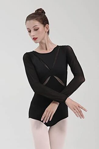 Dance Elite - Pixen - Long Sleeved Leotard for Women with X Slat design. Leotards for Women Dance Fashion in Kuwait