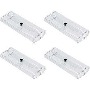 يايكواي حافظة نظارات شفافة مصنوعة من بلاستيك بي في سي مكونة من 5 قطع، صناديق صلبة شفافة بزر كبس للنساء والرجال، هدية للطلاب، شفافة، 15.4 × 2.5 × 4.5 سم/6.06 × 0.98 × 1.77 انش in Kuwait