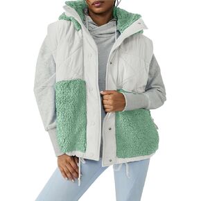 Imily Bela Women’s Winter Fleece Vest Stand Collar Button Down Casual Hooded Coat in Kuwait