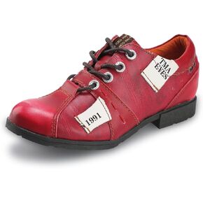 TMA EYES Stylish Women's Lace-Up Flat Shoes - Genuine Leather with Unique Alphabet and Number Decorations