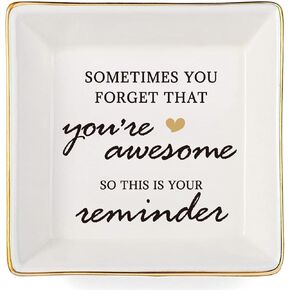 JOYIMARR أنت هدايا رائعة، هدايا ملهمة للنساء خاتم حلية طبق مجوهرات صينية أفضل أصدقاء هدايا للنساء أمها أخت زميل العمل عيد الحب التقاعد هدايا عيد الميلاد، السيراميك الأبيض in Kuwait