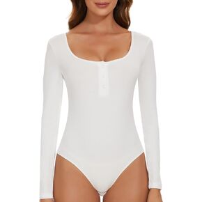 تيشيرت نسائي من SLIMBELLE بأكمام طويلة ورقبة هينلي مثيرة للجسم ومناسب بشكل نحيف in Kuwait