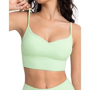 حمالة صدر رياضية للسيدات من QUEENIEKE Buttersoft ذات دعم خفيف على شكل قلب A/B، حمالة صدر لليوجا in Kuwait