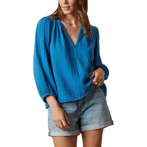 Velvet by Graham & Spencer Women's Maggie Cotton Gauze Shirt in Saudi Arabia